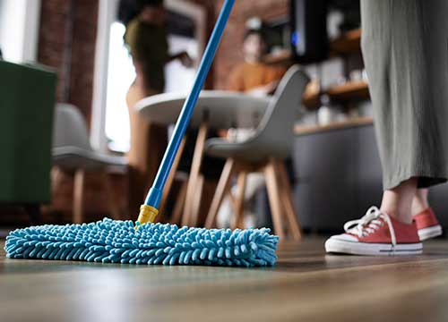 Floor mopping regular cleaning